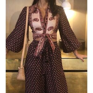 Zimmermann | Jaya printed linen top and wide leg pants set